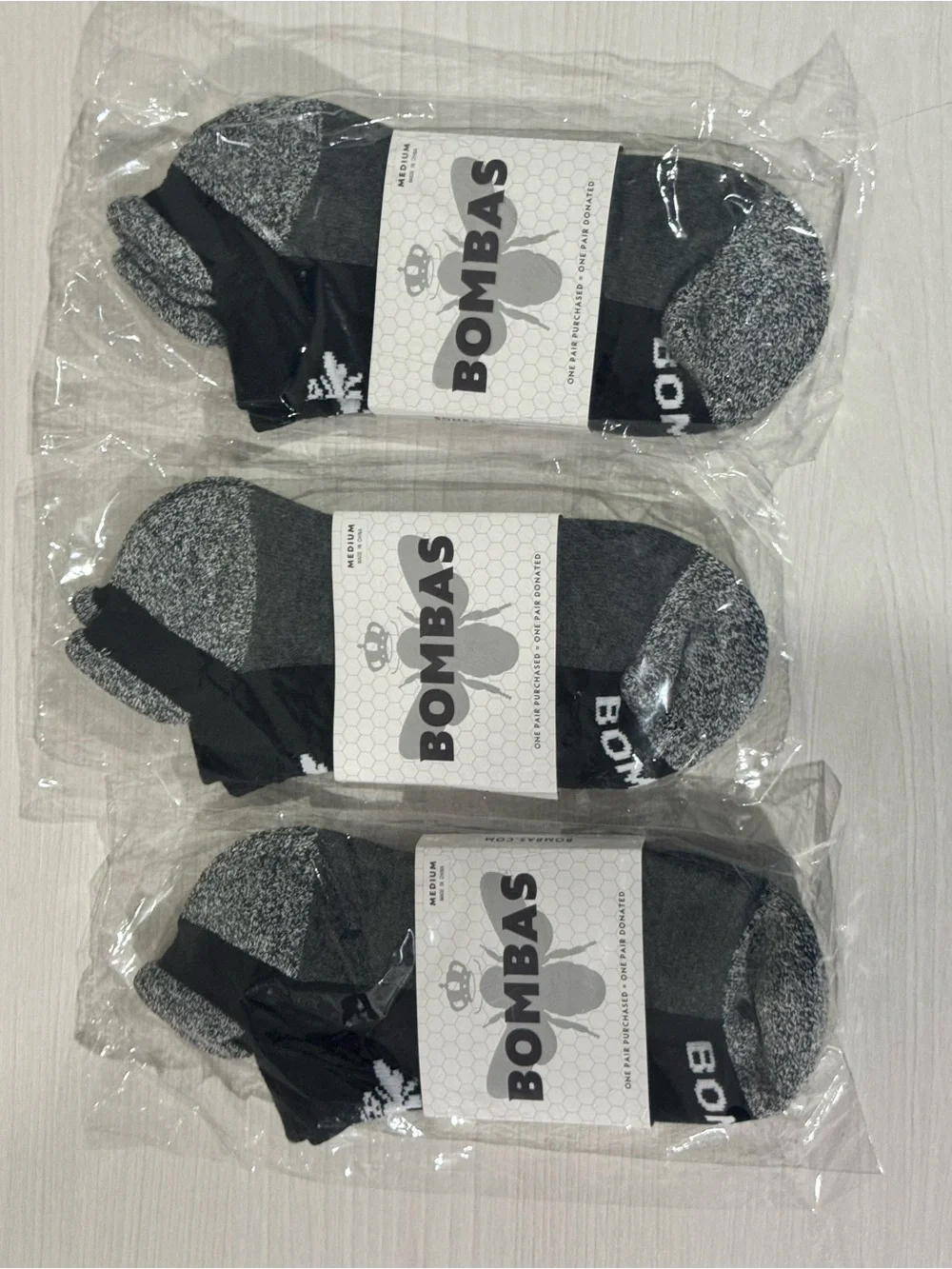 Bombas Unisex Low-Cut Ankle Socks - Black Charcoal Gray (3 Pack)